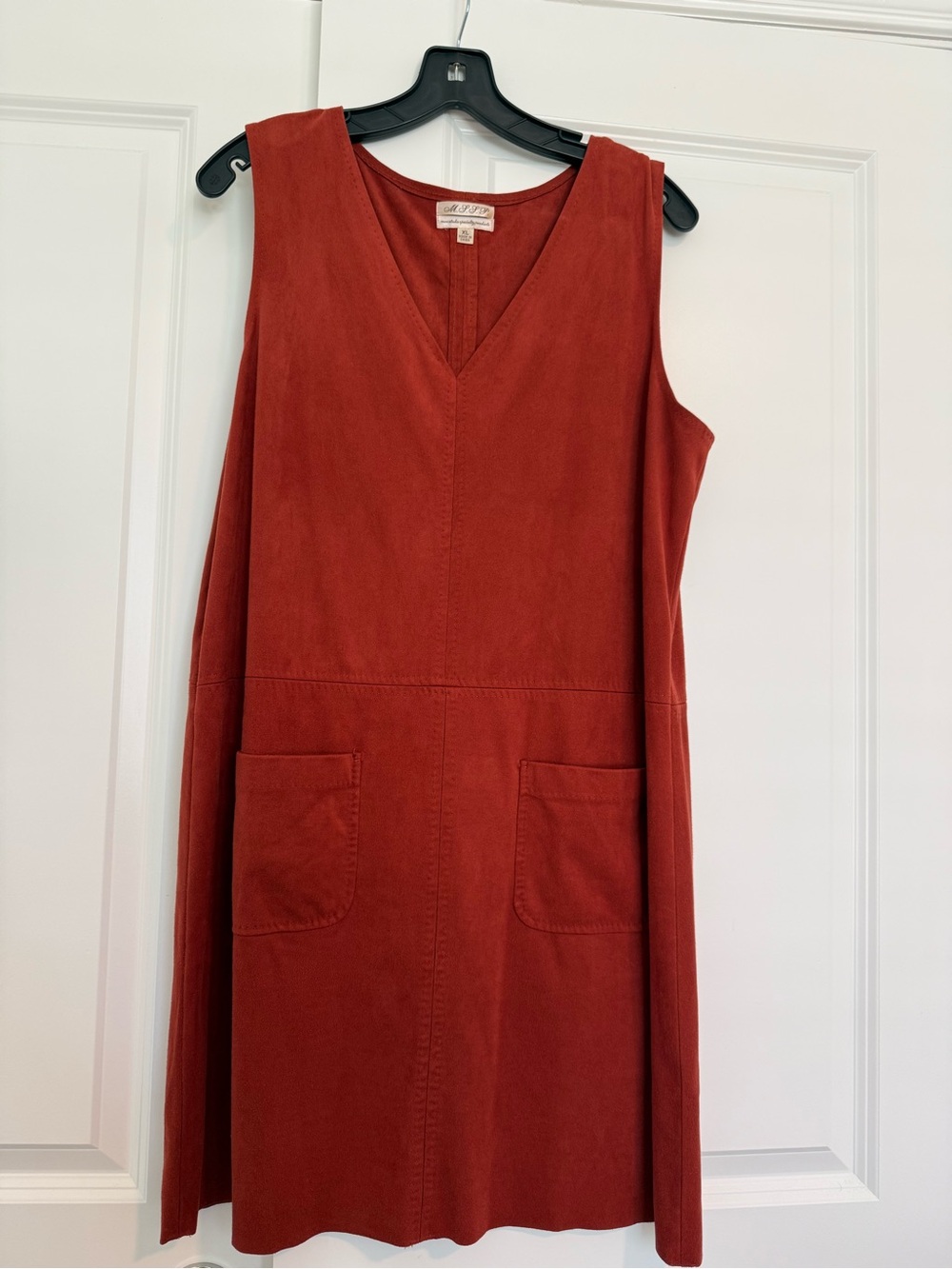 V-Neck Pocket Shift Dress in Rust by J.Jill